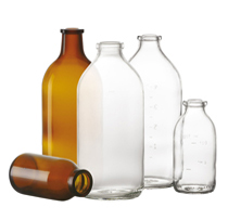 1000 ml infuusfles, helder, type 1 geblazen glas